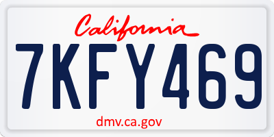 CA license plate 7KFY469
