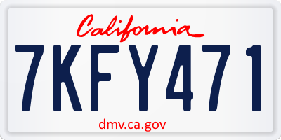 CA license plate 7KFY471