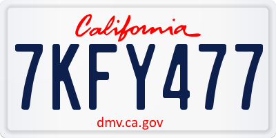 CA license plate 7KFY477