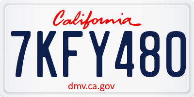 CA license plate 7KFY480