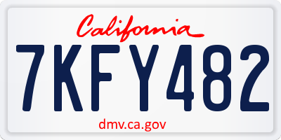 CA license plate 7KFY482