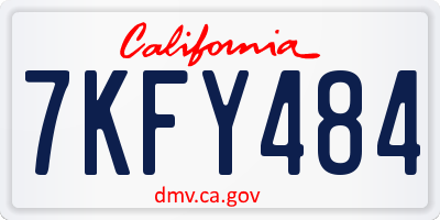 CA license plate 7KFY484