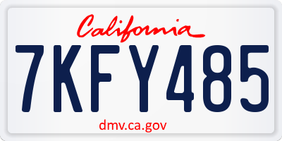 CA license plate 7KFY485