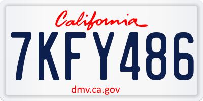 CA license plate 7KFY486