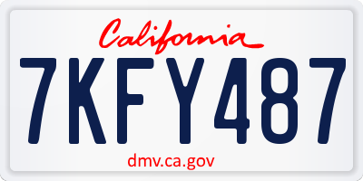 CA license plate 7KFY487
