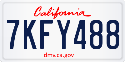 CA license plate 7KFY488