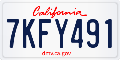 CA license plate 7KFY491