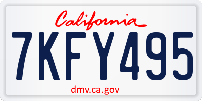 CA license plate 7KFY495