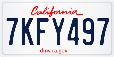 CA license plate 7KFY497