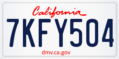 CA license plate 7KFY504