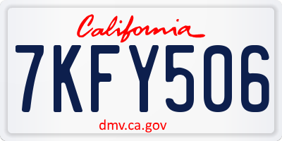 CA license plate 7KFY506