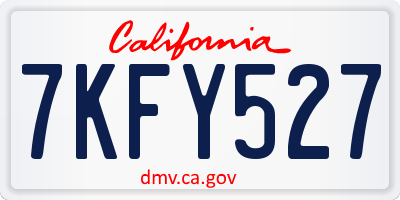 CA license plate 7KFY527