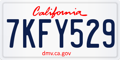 CA license plate 7KFY529