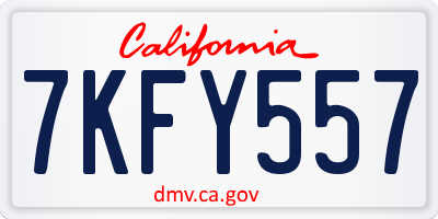 CA license plate 7KFY557