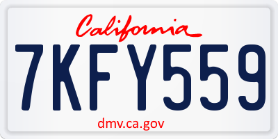 CA license plate 7KFY559