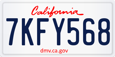 CA license plate 7KFY568