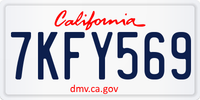 CA license plate 7KFY569