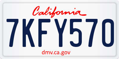 CA license plate 7KFY570