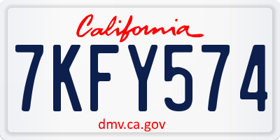 CA license plate 7KFY574