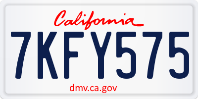 CA license plate 7KFY575