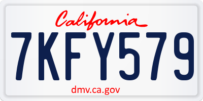 CA license plate 7KFY579