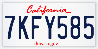 CA license plate 7KFY585