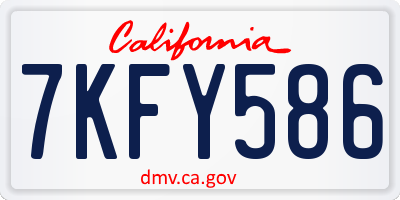 CA license plate 7KFY586