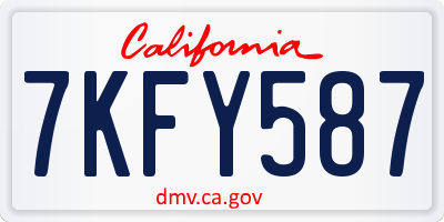 CA license plate 7KFY587