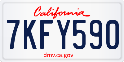 CA license plate 7KFY590