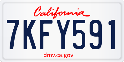 CA license plate 7KFY591