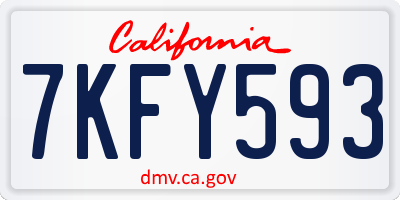 CA license plate 7KFY593