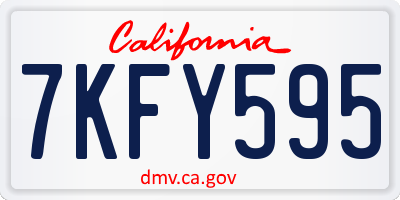 CA license plate 7KFY595
