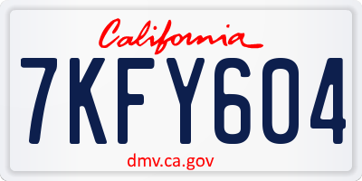 CA license plate 7KFY604