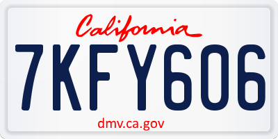 CA license plate 7KFY606