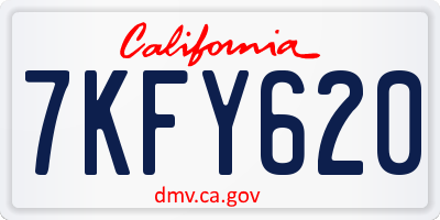 CA license plate 7KFY620