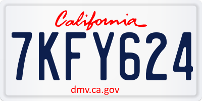CA license plate 7KFY624