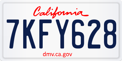 CA license plate 7KFY628