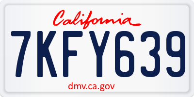 CA license plate 7KFY639
