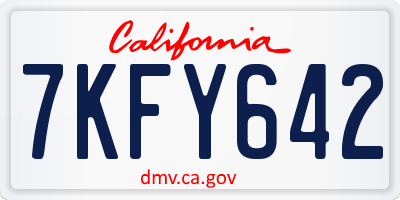 CA license plate 7KFY642