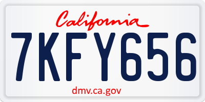 CA license plate 7KFY656