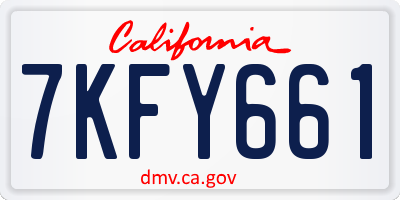 CA license plate 7KFY661