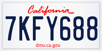 CA license plate 7KFY688