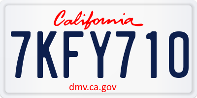 CA license plate 7KFY710