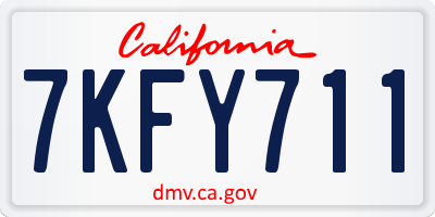 CA license plate 7KFY711