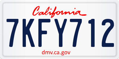 CA license plate 7KFY712