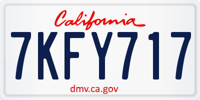 CA license plate 7KFY717