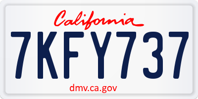 CA license plate 7KFY737