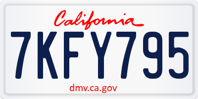 CA license plate 7KFY795