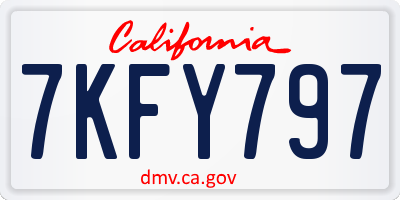 CA license plate 7KFY797