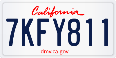 CA license plate 7KFY811